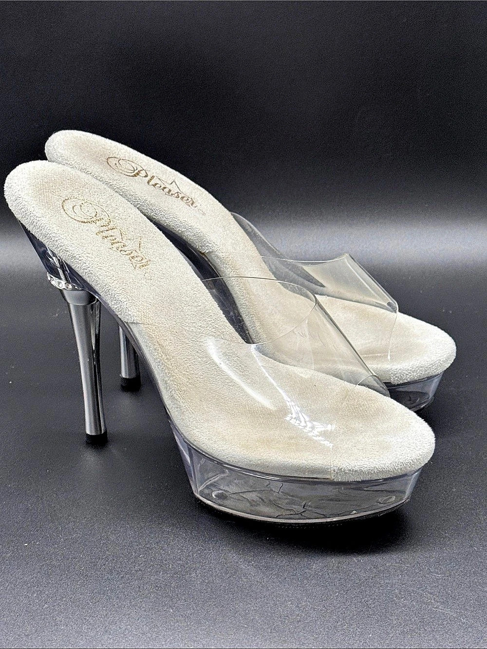 Pleaser Allure-601 Clear Platform Heels Sz 8